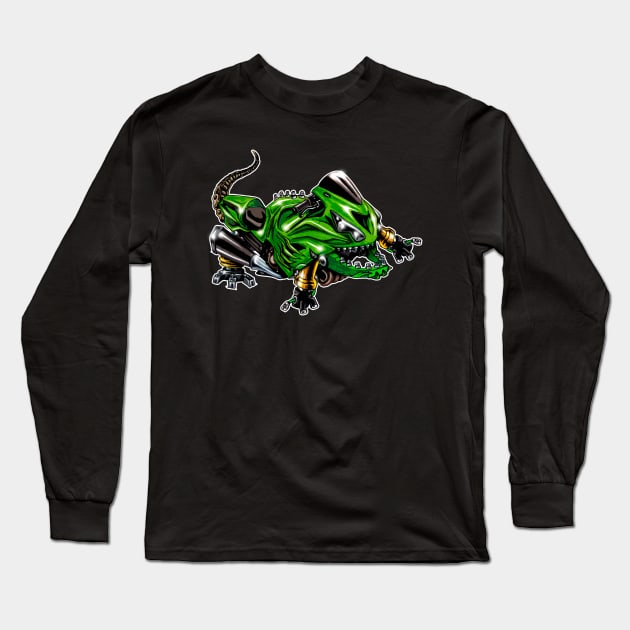 Kawasaki ZX14 Lizard Green Long Sleeve T-Shirt by MOTORIND